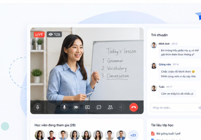 Minh hoạ lớp học trực tuyến Study26